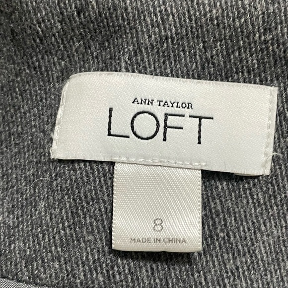 LOFT Charcoal Wool blend Belted Trench Coat size 8 - Picture 11 of 15